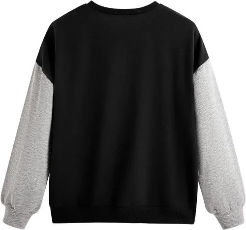 Vista 2 de SOLY HUX Sudadera de manga larga con estampado de letras y bloques de color para niña