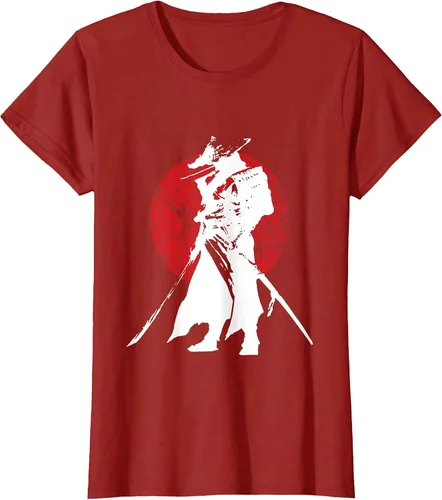 Vista 55 de Vintage Japanese Samurai Retro Bushido Warrior Japan Sword T-Shirt Asphalt Grey