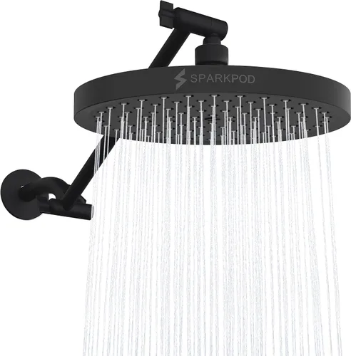 Vista 27 de SparkPod Cabezal de Ducha de Lluvia Redondo con Brazo de Extensión - Cabezal de Ducha de Altura Ajustable con Rendimiento de Alta Presión