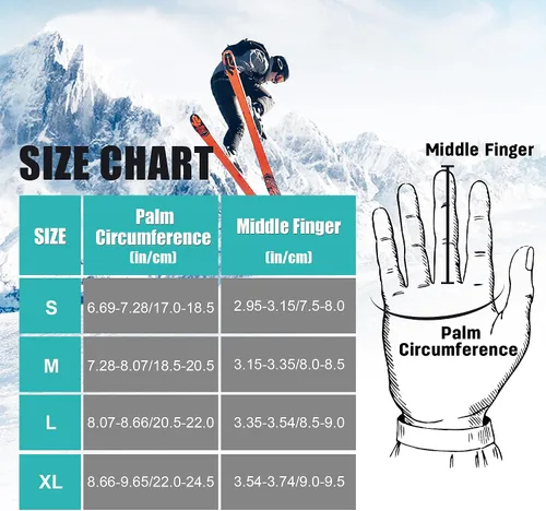 Vista 6 de MCTi Guantes de esquí impermeables para invierno, snowboard, nieve, cálidos, 3M, Thinsulate de piel sintética, guantes para clima frío para hombres