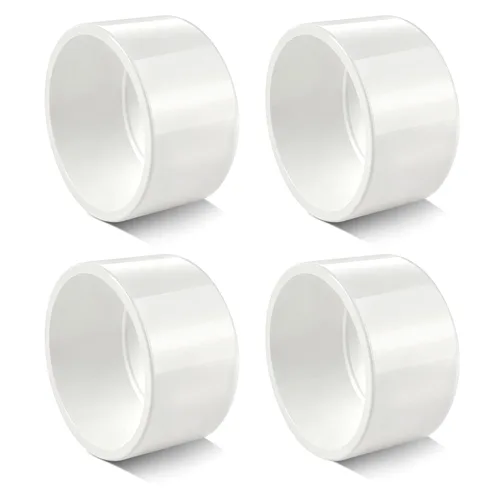 Vista 13 de Tapón de PVC blanco de 1-1/2 pulgadas para extremo de tubería, 10 piezas de conector de adaptador de rosca de PVC para tubería, conector de tapón