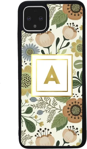 Vista 3 de Funda de goma negra personalizada con patrón de flores vintage compatible con Google Pixel 10, 10 Pro, 10 Pro XL, 9a, 9 Pro, Pixel 9, Pixel 9 Pro