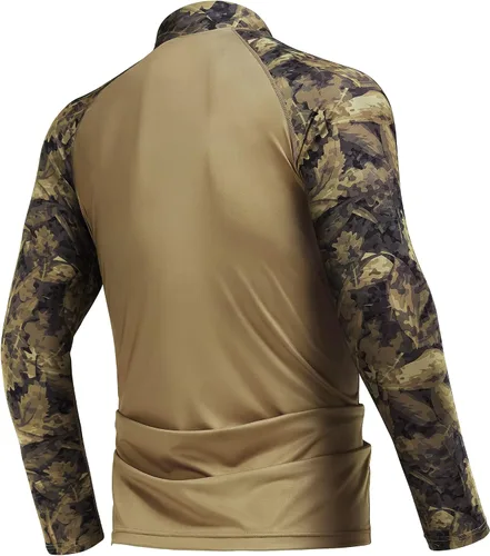 Vista 2 de Rodeel Men's Running Hiking Shirts 14 Zip UPF 50+ Sun Protection Long Sleeve Shirt