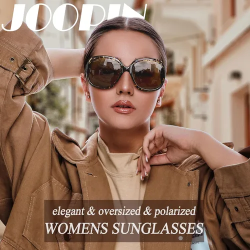 Vista 178 de Joopin Lentes de sol de gran tamaño para mujer, polarizados, grandes, para conducción, protección UV, grandes sombras