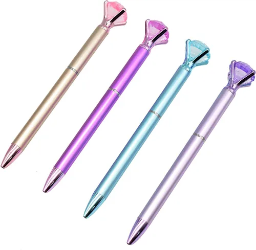 Vista 7 de Maydahui 24 bolígrafos de diamantes de tinta negra, retráctiles, diseño de metal brillante para niñas, mujeres, fiestas, día de San Valentín