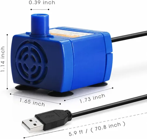 Vista 7 de iPettie Pet Water Fountain Pump for Tritone & Hommii, USB Plug Version