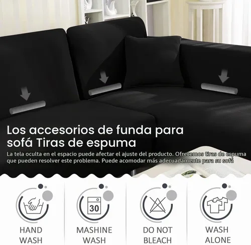Vista 5 de Fundas de Sofá Seccional 2 Piezas Fundas Elásticas para Sofá Funda Deslizable en Forma de L para Sofá Chaise Funda Protectora de Muebles para Niños