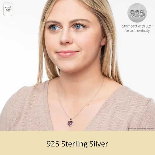 Vista 2 de MAX + STONE Sterling Silver Elements Two Tone Heart Pendant Necklace, 18