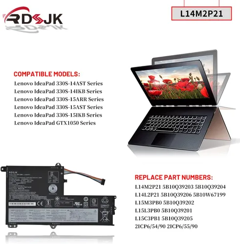 Vista 3 de L14M2P21 L14L2P21 - Batería para portátil Lenovo IdeaPad 330S 330S-14AST 330S-14IKB 330S-141KB 330S-15ARR 330S-15AST 330S-15IKB GTX1050 Series