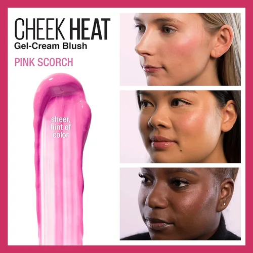 Vista 2 de Maybelline Cheek Heat Rubor en Gel-Crema, Maquillaje Ligero, Sensación Transpirable, Toque Sutil de Color, Aspecto Natural, Acabado Luminoso, Sin
