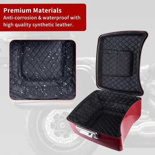 Vista 3 de Advanblack Forros para Tour Pack, Forro con Costura de Hilo Negro King Tour Pack