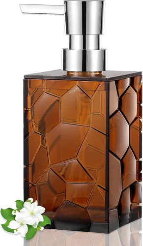 Vista 13 de Dispensador de Jabón de Manos, Botellas de Bomba Líquida de Plástico Acrílico Transparente Recargables Dispensador de Loción para Decoración de Baño
