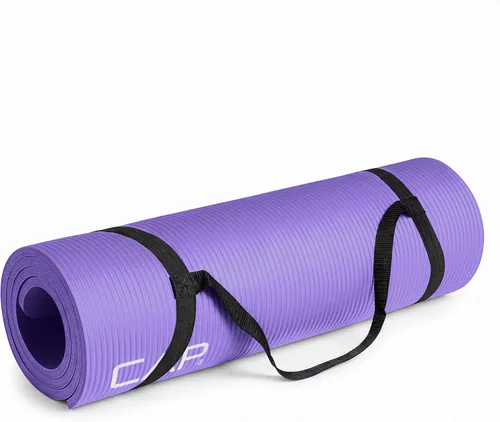 Vista 18 de CAP Barbell Colchoneta de yoga y ejercicio de alta densidad de 1/2 pulgada con correa Múltiples opciones