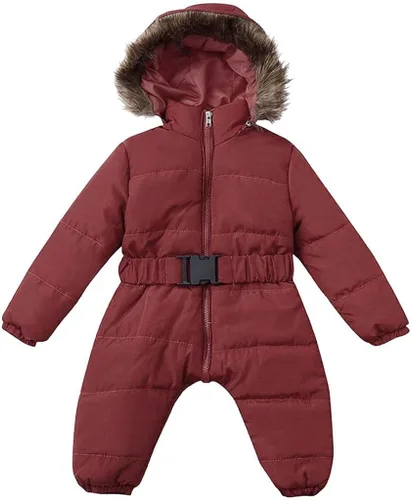 Vista 3 de Traje de nieve para bebé, overol de algodón grueso, ropa de invierno para niñas con guantes, ropa de exterior, chaquetas acolchadas, abrigo