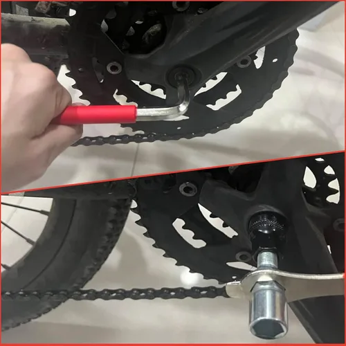 Vista 6 de Juego de herramientas de extracción de manivela de bicicleta y herramienta de extracción de casete de bicicleta para MTB, bicicleta de montaña