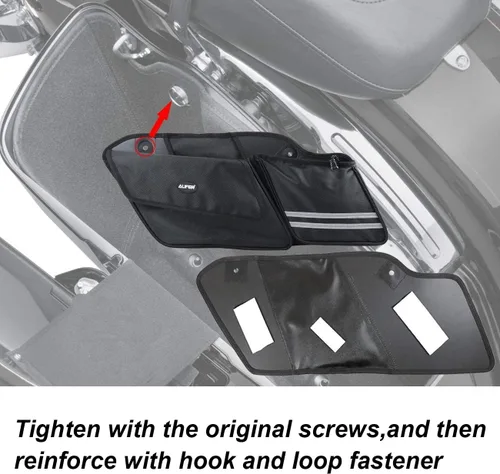 Vista 6 de AUFER Organizadores de alforjas de motocicleta para lado izquierdo y derecho, bolsas de almacenamiento, bolsa organizadora compatible con Touring