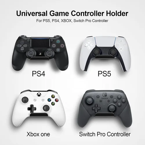 Vista 3 de 6amLifestyle 4 Pack Controller Holder Stand Built in Anti-Slip Pads for PS5 PS4 Xbox One Switch Pro Gamepad Controller Wall Mount AdhesiveScrews