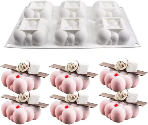 Vista 4 de Molde de silicona para mousse de bolas para hornear, moldes de chocolate de alta calidad, moldes para tartas, moldes de bomba, caramelo