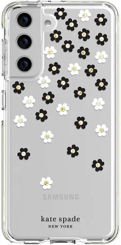 Vista 4 de Kate Spade - Carcasa rígida para Galaxy S21 y S21 5G, diseño de flores dispersas