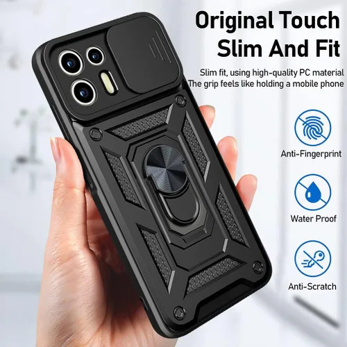 Vista 4 de CCSmall Para Motorola Edge 20 Lite Case Slide Camera Cover SJ Negro
