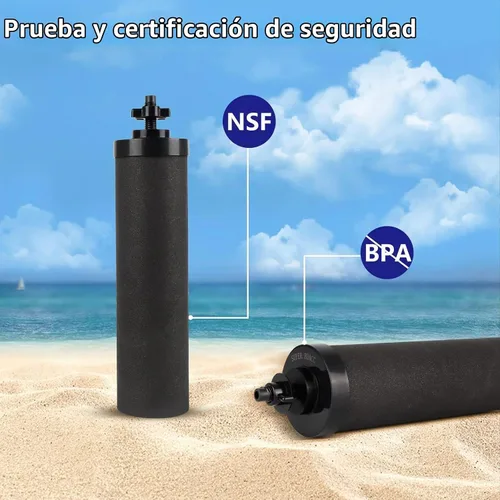 Vista 2 de Filtro de agua de repuesto con infusión de plata para sistema de filtros de bloque de carbono negro Berkey® BB9-2®, compatible con elementos