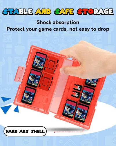 Vista 4 de oqpa for Nintendo Switch Game Case for SwitchOLEDLite Game Card with 24 Game Slots & 2 Micro SD Card Slots Cute Cartoon Design Holder for Switch