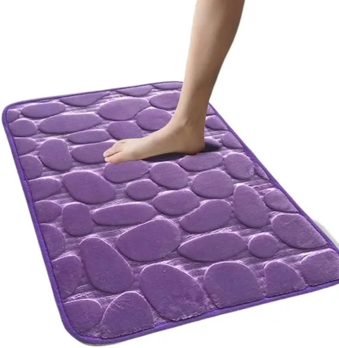 Vista 6 de Alfombra antideslizante de Baño De Franela Gruesa Antideslizante, Almohadilla De Espuma Viscoelástica, Adoquín En Relieve, Alfombra De Suelo De