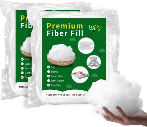 Vista 13 de Daylendar Relleno de Fibra de Poliéster 100g/0.22lb, Relleno de Fibra Premium para Manualidades, Relleno de Crochet Reciclable de Alta Resiliencia