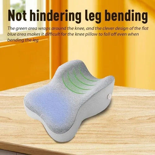 Vista 3 de Almohada de rodilla cómoda para personas que duermen de lado, almohada de espuma viscoelástica para aliviar el dolor de cadera, espalda y ciática