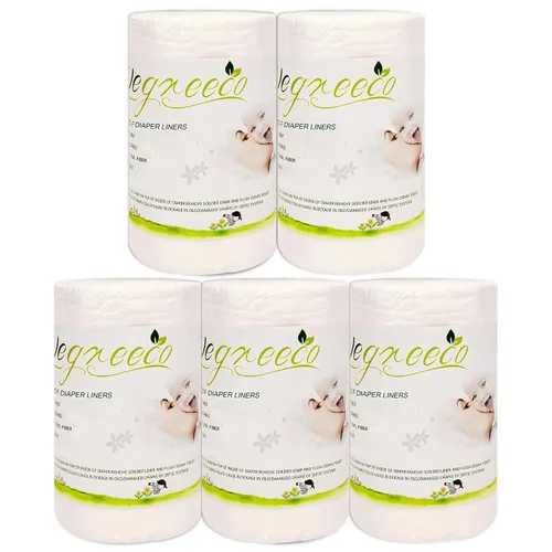 Vista 8 de wegreeco Forros de pañales sin perfume, sin fragancias y sin cloro, 100 hojas por rollo (2 rollo)