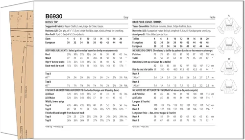Vista 2 de Butterick Misses' - Kit de patrón de costura semiajustada, código de diseño B6930, tallas 4-6-8-10-12