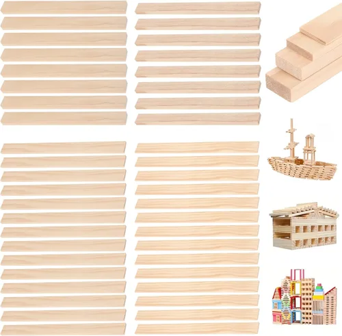 Vista 13 de Listones de madera para manualidades, múltiples artículos y múltiples opciones, tiras de madera sin terminar, madera precortada, para manualidades