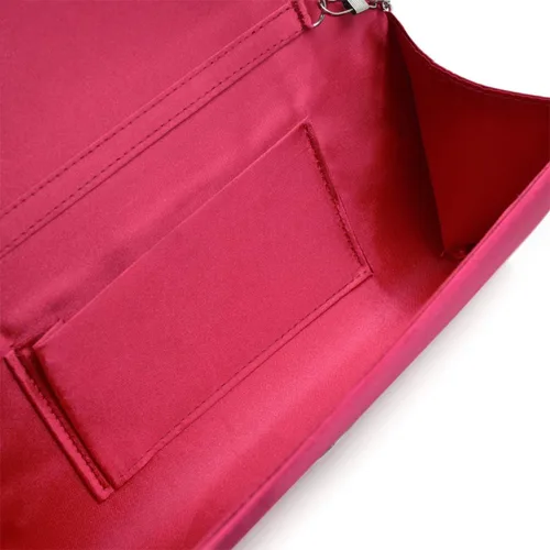 Vista 5 de Elegante bolso de noche de embrague de cristal con solapa de satén - colores diff Avail
