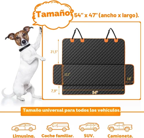 Vista 2 de MIXJOY Funda de asiento para perro para asiento trasero, fundas impermeables para asientos de perros, protector de asiento de automóvil para perros