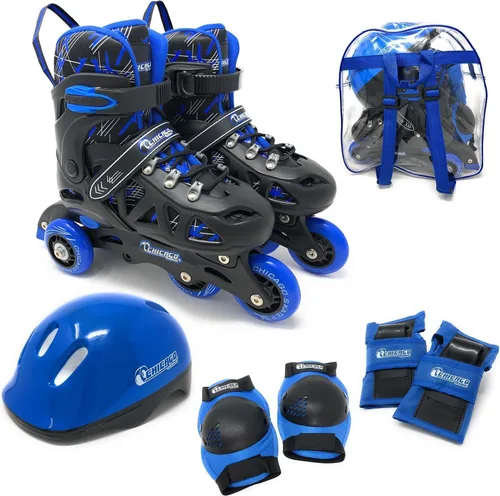 Vista 8 de Chicago Inline Training Roller Skates with Protective Gear for Kids – Durable, Top Performance Roller Blades, Wrist Guards, Kneepads & Backpack