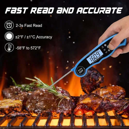 Vista 2 de CA002 - Termómetro digital de carne para cocinar – Termómetro de carne de lectura instantánea para asar y ahumar 2 en 1 doble sonda para horno