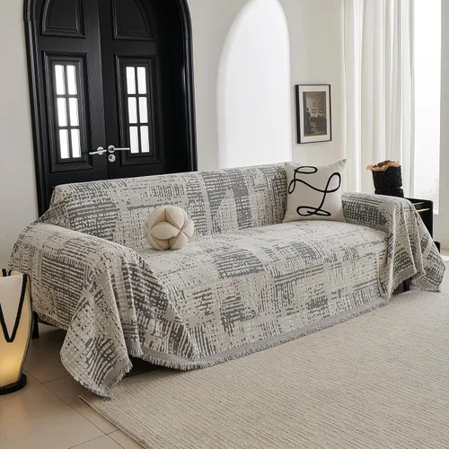 Vista 27 de MYSKY HOME - Funda extragrande para sillón de 1 cojín, lavable, protector de sofá con borlas, para mascotas y niños, 71 x 91 pulgadas, color beige