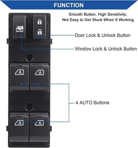 Vista 7 de Obaee 25401-9N00D Interruptor de ventana eléctrica frontal Botón maestro de control Compatible con Nissan Maxima 2009-2012, Infiniti 2007-2008 G35