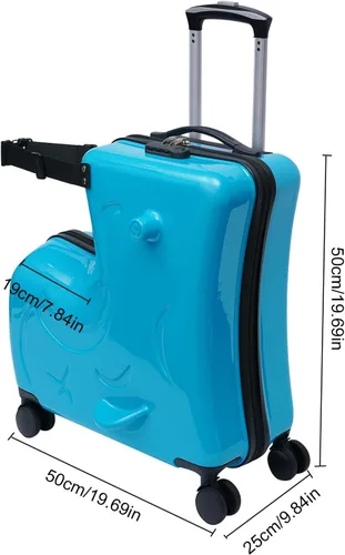 Vista 3 de JAYEUW Maleta de viaje para niños de 20 pulgadas, maleta portátil con ruedas giratorias resistentes y cinturón seguro, maleta de viaje para niños
