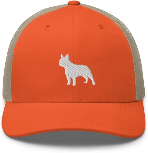 Vista 2 de RIVEMUG Sombrero de camionero francés Bulldog Dog Lover Sombrero bordado para propietario de Frencie Gorra de béisbol Bulldog francés Snapback