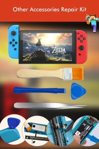 Vista 5 de Joycon Joystick Replacement Kit( 48 in one), Switch Joystick Replacement for Switch Switch Lite Switch OLED, Include 4 Thumb 3D Sticks, 4 Metal