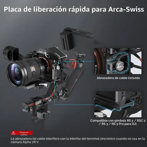 Vista 4 de SmallRig Kit de jaula con abrazadera de cable para Sony Alpha 7R V/Alpha 7 IV/Alpha 7S III, jaula de cámara con múltiples puntos de montaje