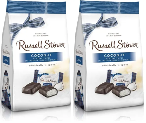 Vista 8 de Russell Stover Bolsa Mini de Chocolate Oscuro con Coco de 6 Onzas Russell Stover Bolsa de Bombones de Chocolate con Coco; Dulce Coco Cubierto