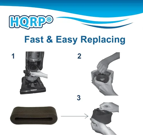 Vista 6 de HQRP Paquete de 2 filtros circulares exteriores de espuma compatibles con Bissell PowerForce Helix 1240, 12401, 12406, 1240R, 1240U, 1240V, 1240W