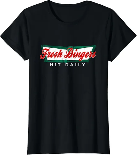 Vista 34 de Camiseta divertida de béisbol y softbol Don't Bunt Hit Fresh Dingers, Negro