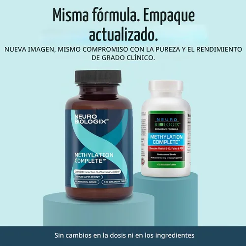 Vista 2 de Neurobiologix Complejo B metilado completo de metilación, 120 masticables