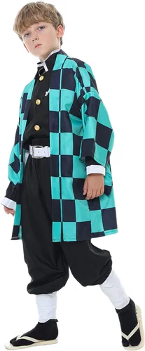 Vista 3 de Anime Cosplay Costume Women Men Cosplay Kimono Full Set Black Uniform Halloween Cosplay Outfits for Kids and Adults
