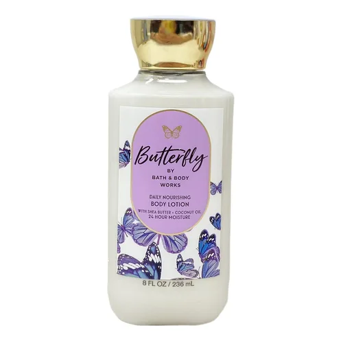 Vista 2 de Bath & Body Works Butterfly Daily Nourishing Body Lotion Duo Set y un jabón en barra de sales del Himalaya Springs, tamaño completo
