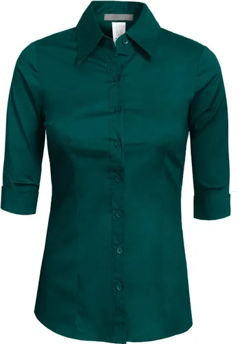 Vista 23 de NE PEOPLE Camisa de oficina con botones y manga 3/4 a medida para mujer
