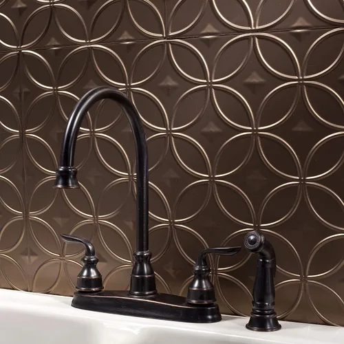 Vista 4 de FASÄDE Anillos Panel de Revestimiento Decorativo de Vinilo de 18 x 24 pulgadas en Bronce Argent (Paquete de 5)